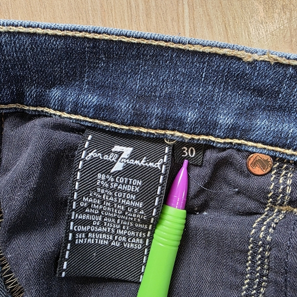 7 For All Mankind “The Skinny” Distressed Skinny Jeans – Size 30 - Picture 6 of 12